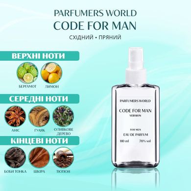 Парфуми Parfumers World Code For Man Чоловічі 110 ml