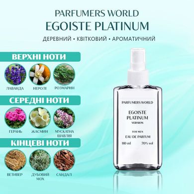 Духи Parfumers World Egoiste Platinum Мужские 110 ml